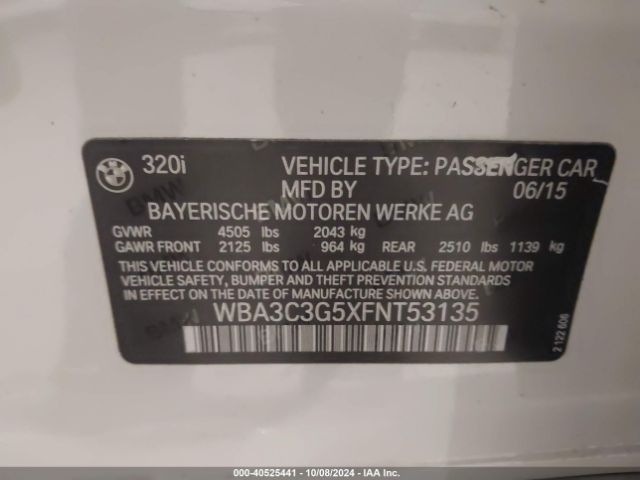WBA3C3G5XFNT53135 BMW 320i Xdrive
