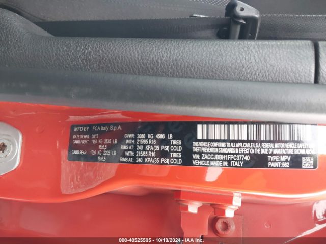 ZACCJBBH1FPC37740 Jeep Renegade Latitude