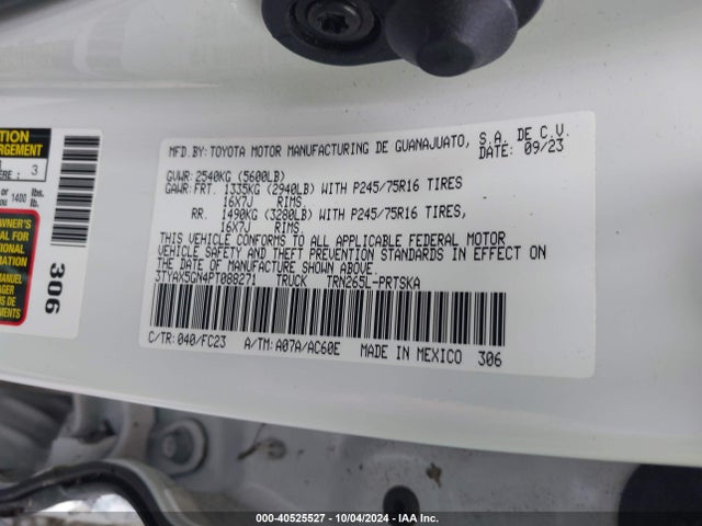 Toyota Tacoma Sr5 2023 3TYAX5GN4PT088271 Image 9