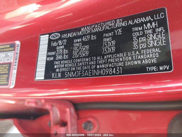 Hyundai TUCSON SEL 2022 5NMJF3AE1NH098431 Image 9