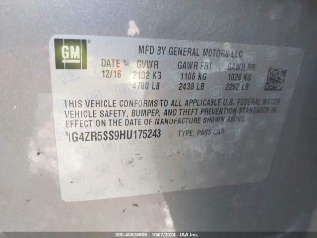 1G4ZR5SS9HU175243 Buick Lacrosse Premium