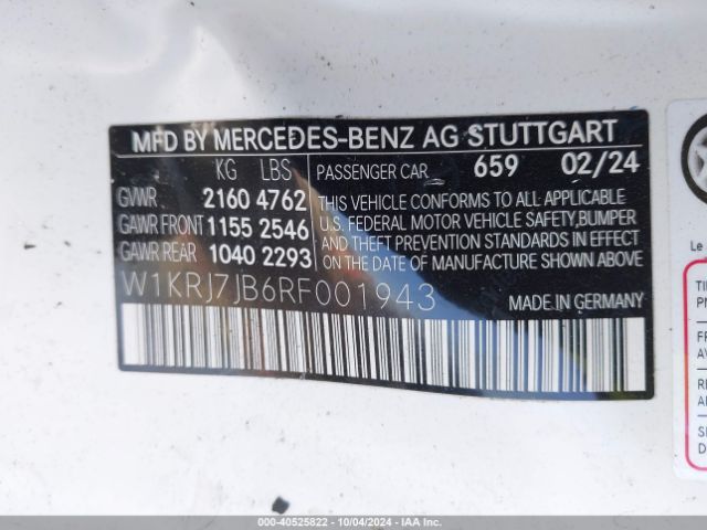 2024 MERCEDES-BENZ AMG GT 63 COUPE W1KRJ7JB6RF001943 Photo 8