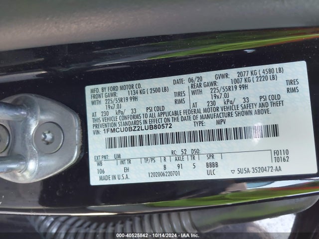 1FMCU0BZ2LUB80572 Ford Escape Se Sport Hybrid
