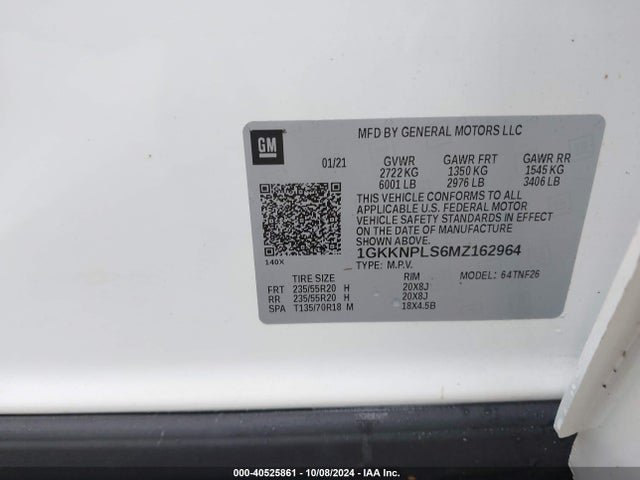 1GKKNPLS6MZ162964 GMC Acadia Fwd Denali