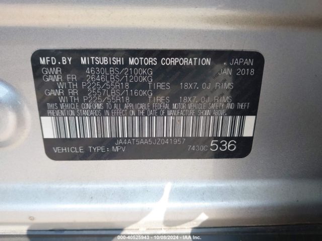 JA4AT5AA5JZ041957 Mitsubishi Eclipse Cross Sel