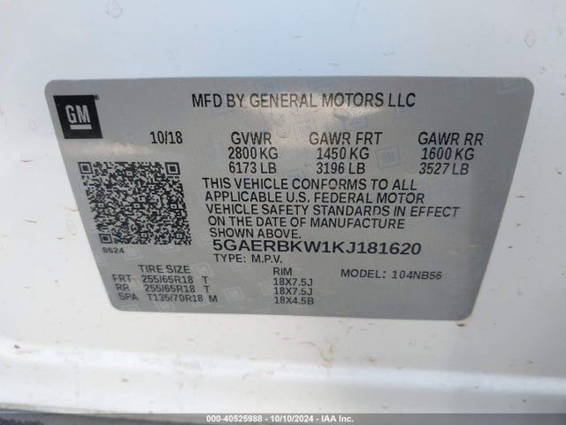 5GAERBKW1KJ181620 Buick Enclave Fwd Essence