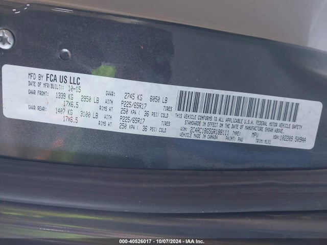 2C4RC1BG5GR188111 Chrysler Town & Country Touring