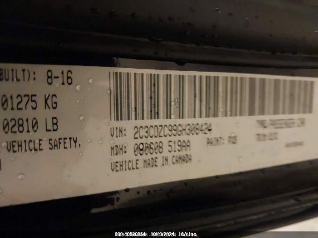 2C3CDZC99GH308424 Dodge Challenger Srt Hellcat