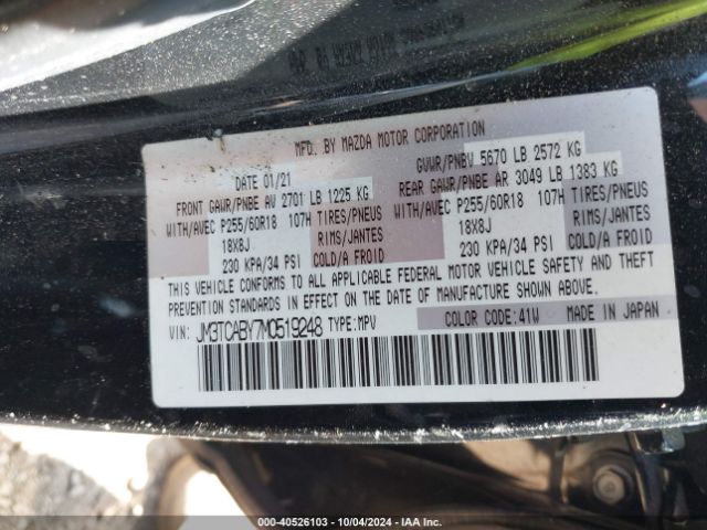 JM3TCABY7M0519248 Mazda CX-9 SPORT