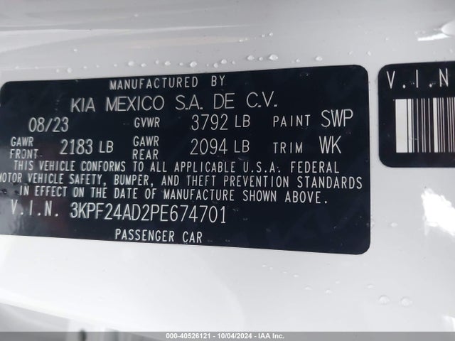 KIA Forte Lxs 2023 3KPF24AD2PE674701 Image 9