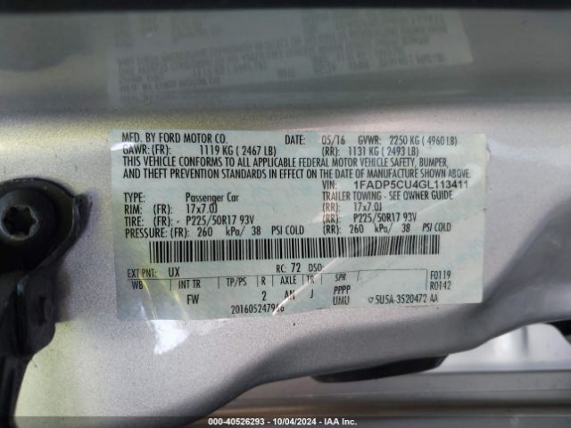 1FADP5CU4GL113411 Ford C-max Energi Sel