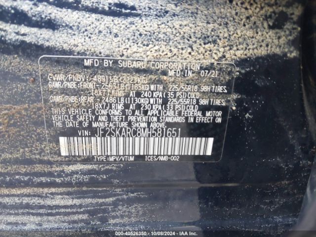 JF2SKARC8MH581651 Subaru Forester Sport