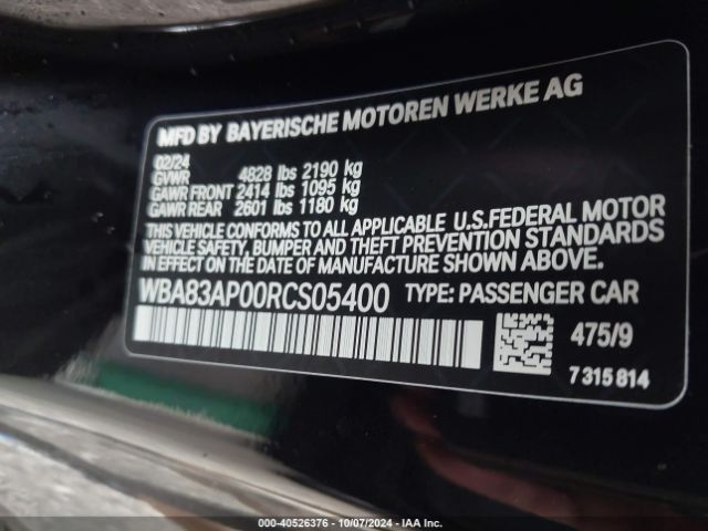 WBA83AP00RCS05400 BMW M440I