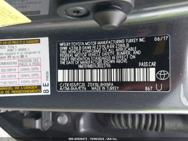 NMTKHMBX4JR023796 Toyota C-hr Xle Premium