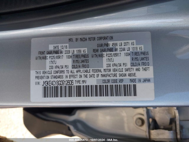 Mazda Cx-5 Touring 2016 JM3KE4CY8G0912606 Image 9