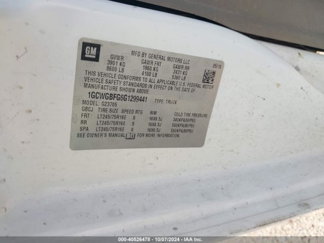 1GCWGBFG6G1299441 Chevrolet Express 2500 Work Van