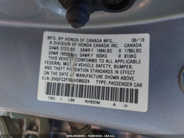 2HGFC2F56JH586024 Honda Civic Lx