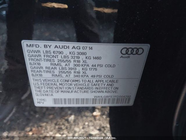WA1LGBFE7FD004792 Audi Q7 3.0t Premium