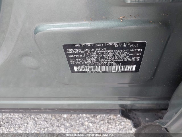 Subaru Forester 2.5i 2016 JF2SJABC5GH418831 Image 9