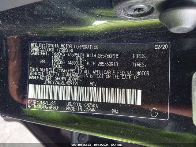 JTMCY7AJ6L4091911 Toyota Land Cruiser