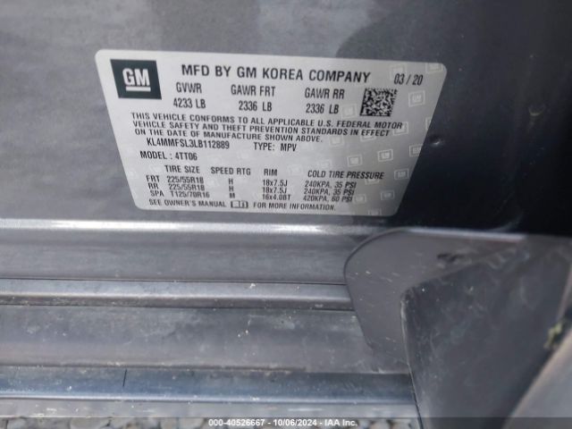 KL4MMFSL3LB112889 Buick Encore Gx Fwd Essence