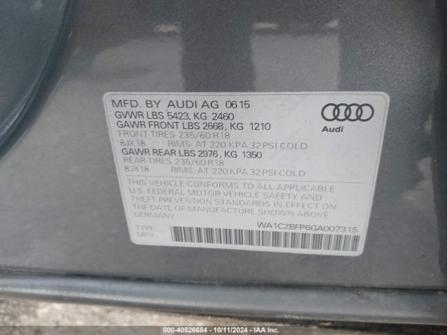 2016 AUDI Q5 WA1C2BFP6GA007315 Photo 8