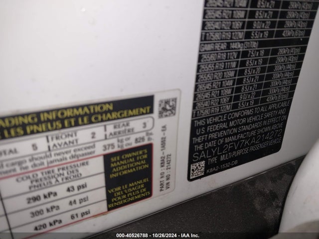 SALYL2FV7KA214272 Land Rover Range Rover Velar P340 R-dynamic Se/p380 R-dynamic Se