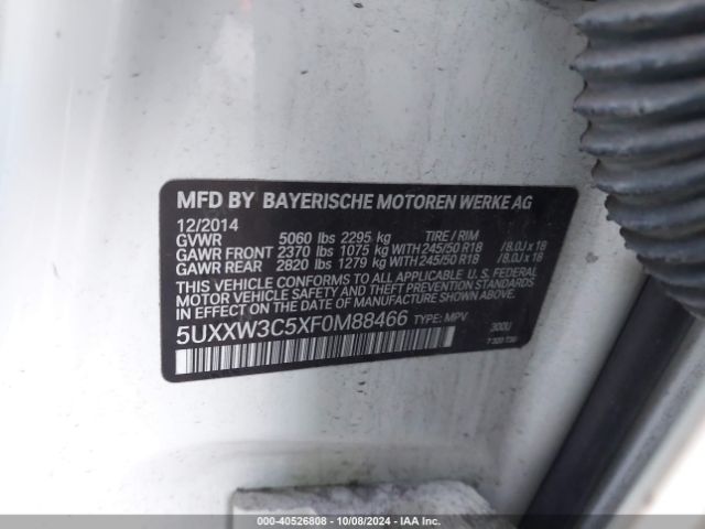 5UXXW3C5XF0M88466 BMW X4 Xdrive28i