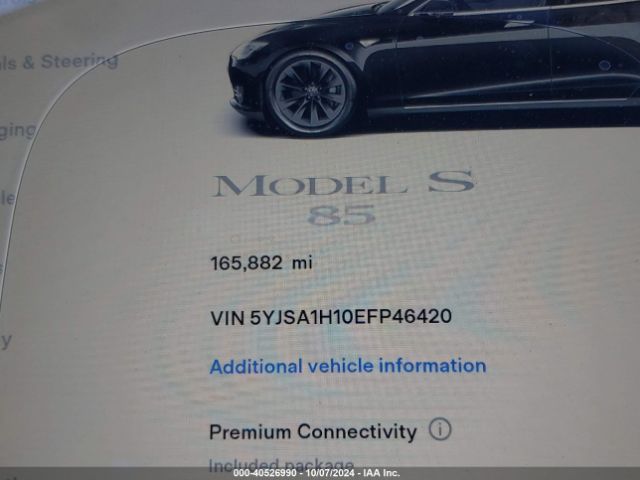 5YJSA1H10EFP46420 Tesla Model S P85