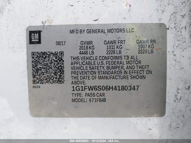 Chevrolet BOLT EV LT 2017 1G1FW6S06H4180347 Image 9