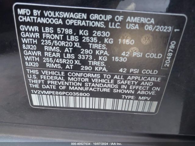 1V2VMPE86PC035800 Volkswagen Id.4 Pro/pro S