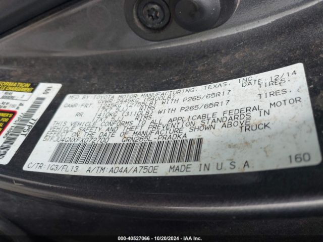 5TFJU4GNXFX072700 Toyota Tacoma Prerunner V6