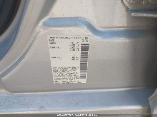 1N4BL4BV9MN369096 Nissan Altima S Fwd