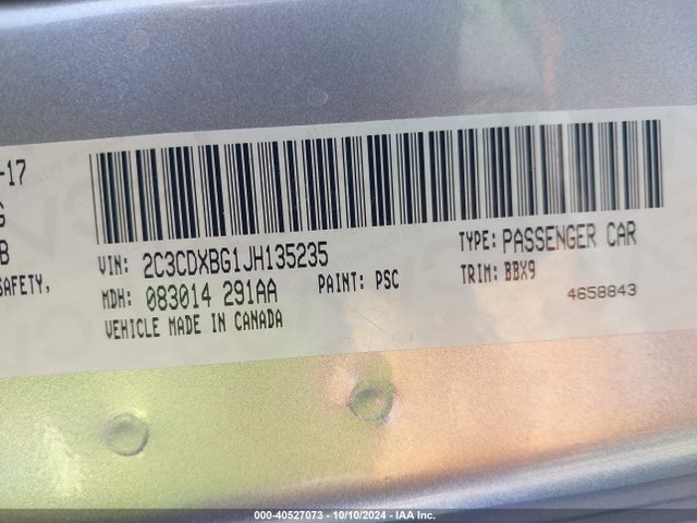 Dodge Charger Sxt Rwd 2018 2C3CDXBG1JH135235 Image 9