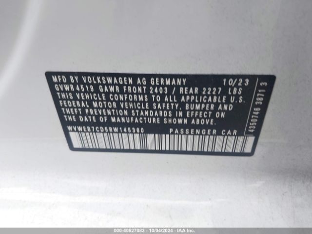 WVWEB7CD5RW145360 Volkswagen Golf R 2.0t