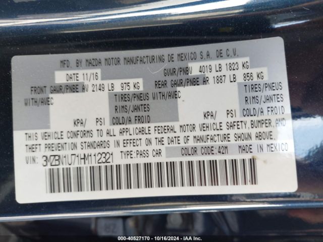 3MZBN1U71HM112321 Mazda Mazda3 Sport