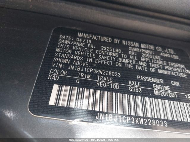 JN1BJ1CP3KW228033 Nissan Rogue Sport S