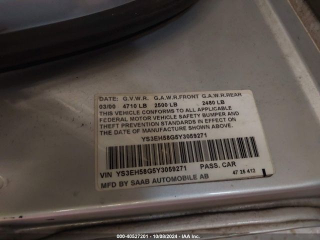 2000 SAAB 9-5 YS3EH58G5Y3059271 Photo 8