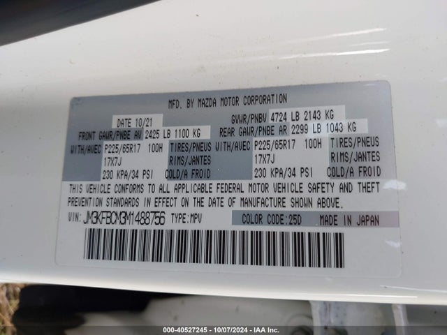 Mazda Cx-5 Touring 2021 JM3KFBCM3M1488756 Image 9