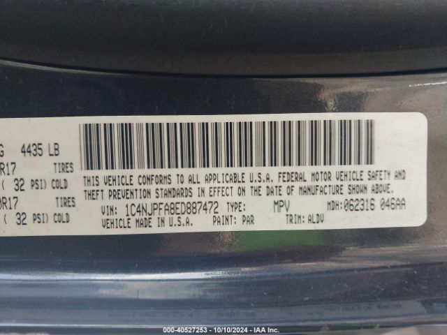 1C4NJPFA8ED887472 Jeep Patriot High Altitude