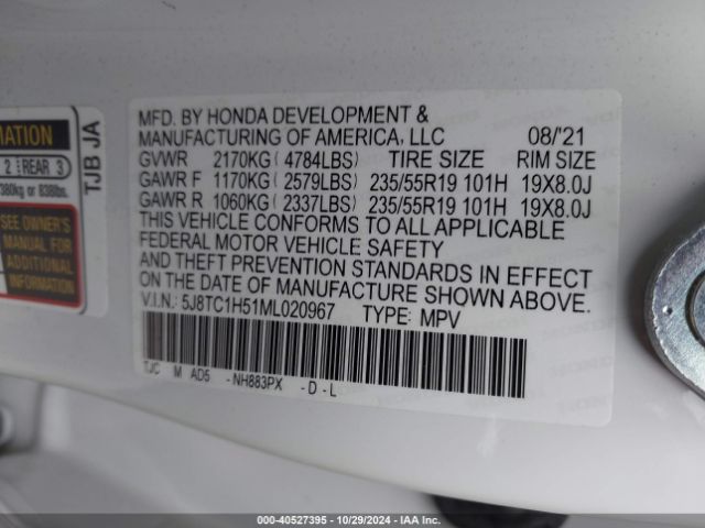 5J8TC1H51ML020967 Acura Rdx Technology Package