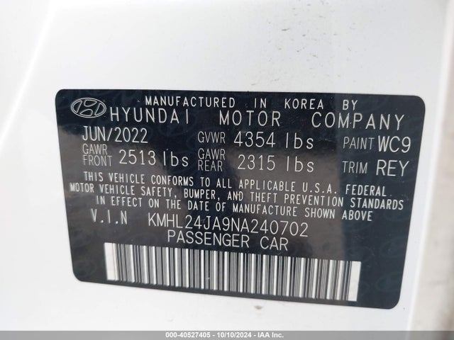 Hyundai SONATA SE 2022 KMHL24JA9NA240702 Image 9
