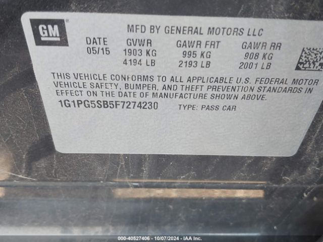 1G1PG5SB5F7274230 Chevrolet CRUZE LTZ