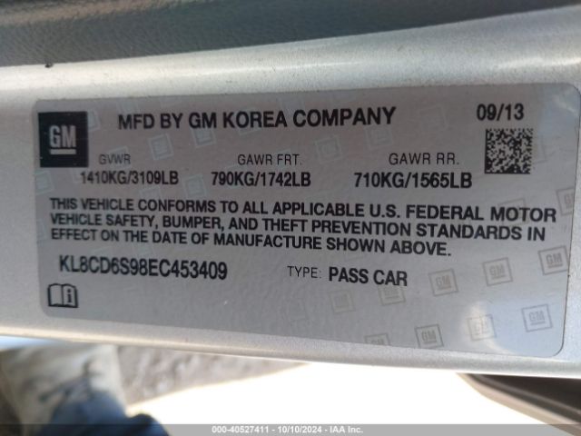 KL8CD6S98EC453409 Chevrolet Spark 1lt Auto