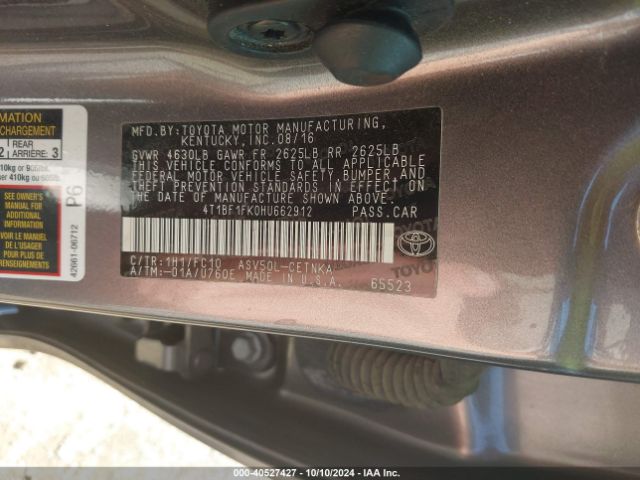 4T1BF1FK0HU662912 Toyota CAMRY LE