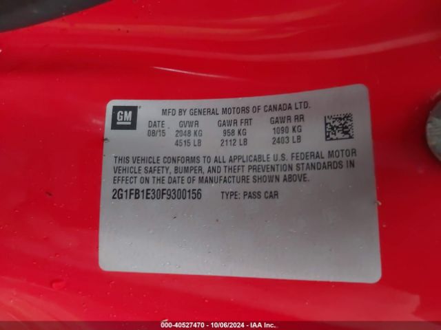 2G1FB1E30F9300156 Chevrolet Camaro 2ls