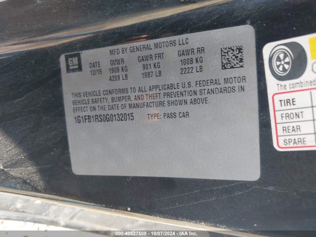 Chevrolet Camaro 1lt 2016 1G1FB1RS0G0132015 Image 9