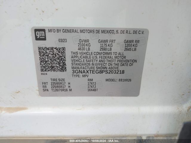 3GNAXTEG8PS203218 Chevrolet Equinox Awd 2fl