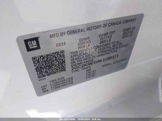 2GC2KREG5K1180371 Chevrolet Silverado 2500hd Wt