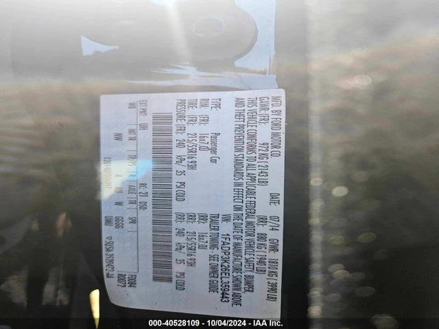 Ford Focus 2014 1FADP3K26EL359443 Image 9